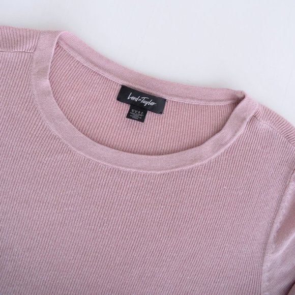 Lord & Taylor Crewneck 3/4 Sleeve Ribbed Shirt Size Medium - Picture 11 of 12